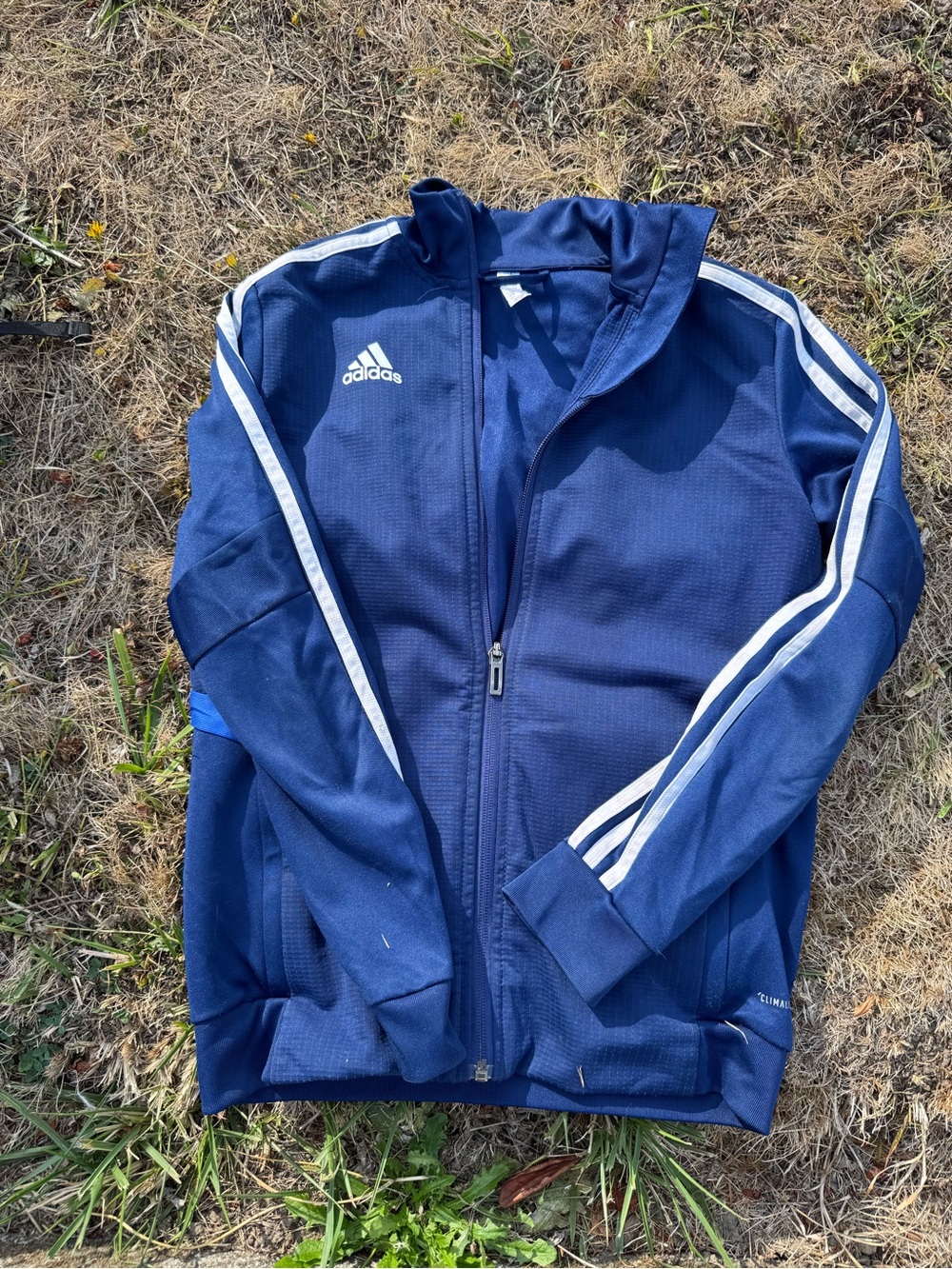 adidas Navy Blue Kids Track Jacket with White Stripes